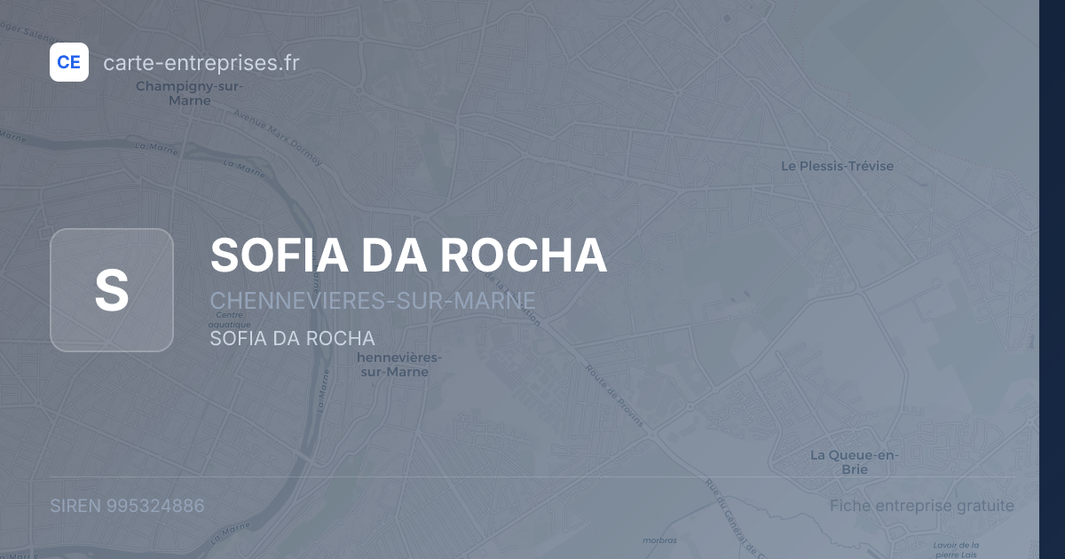 SOFIA DA ROCHA — 995324886 — fiche entreprise