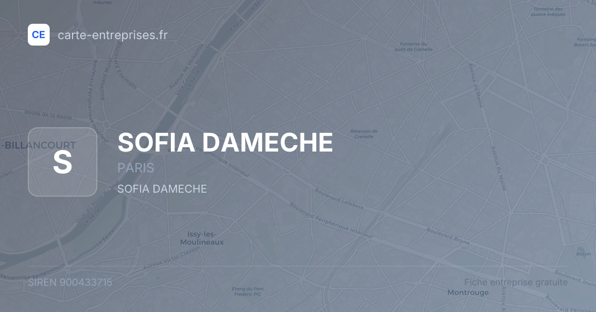 SOFIA DAMECHE — 900433715 — fiche entreprise