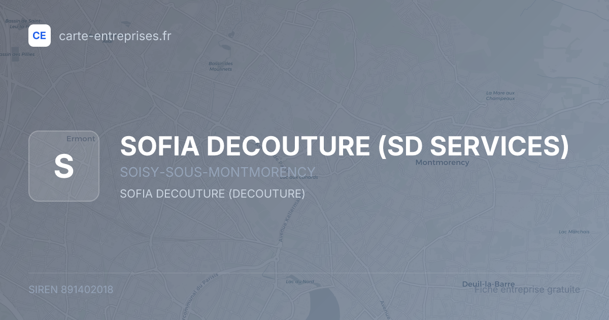 SOFIA DECOUTURE (SD SERVICES) — 891402018 — fiche entreprise