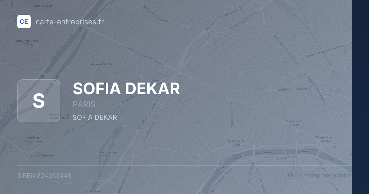 SOFIA DEKAR — 824035448 — fiche entreprise