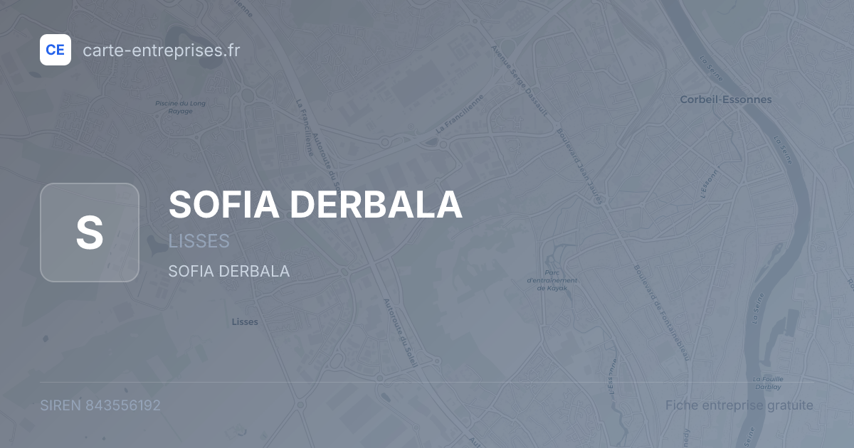 SOFIA DERBALA — 843556192 — fiche entreprise