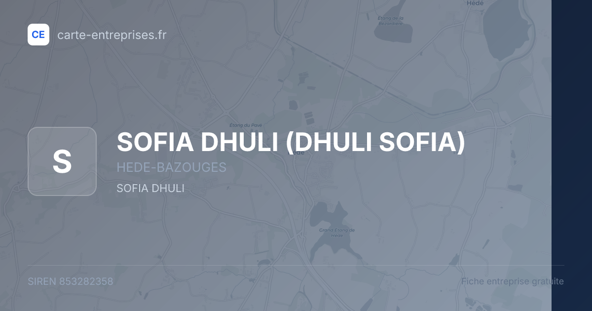 SOFIA DHULI (DHULI SOFIA) — 853282358 — fiche entreprise