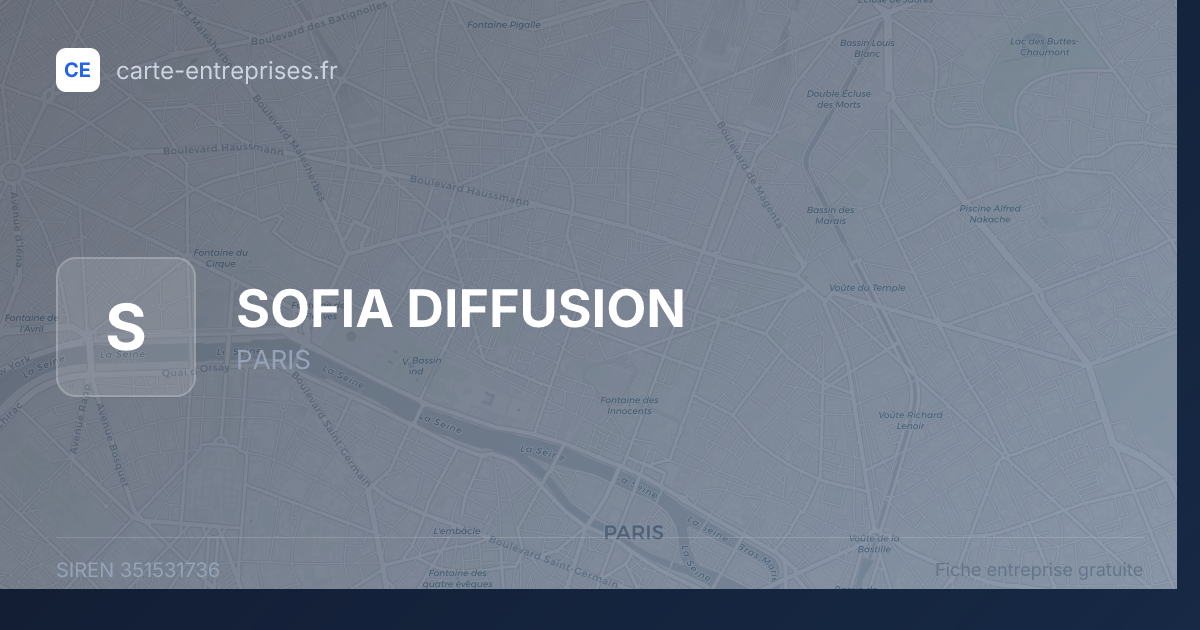 SOFIA DIFFUSION — 351531736 — fiche entreprise