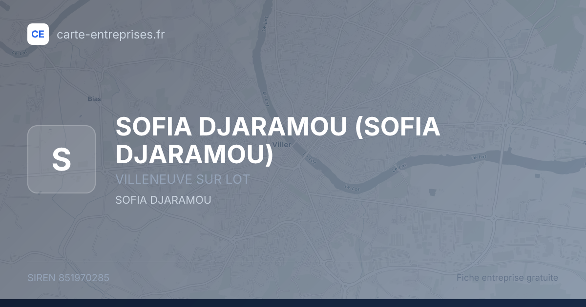 SOFIA DJARAMOU — 851970285 — fiche entreprise