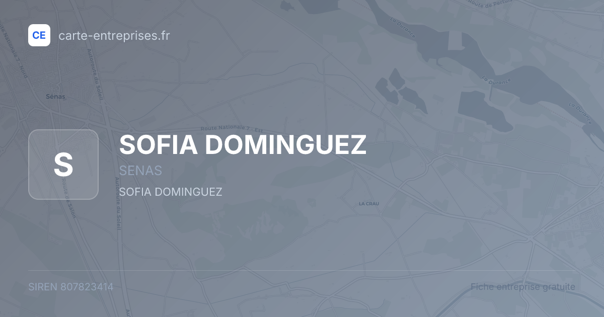 SOFIA DOMINGUEZ — 807823414 — fiche entreprise
