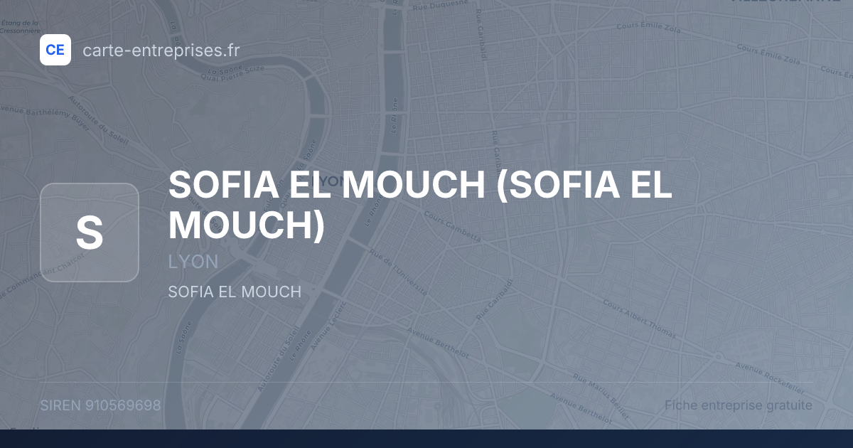 SOFIA EL MOUCH — 910569698 — fiche entreprise