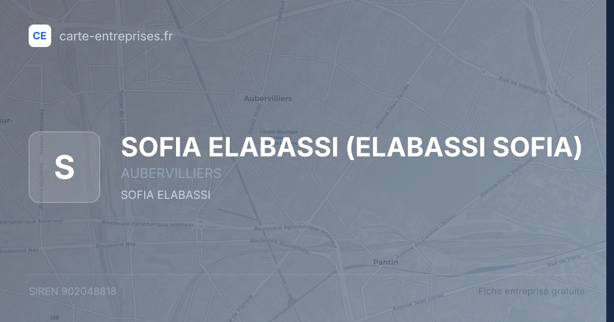 SOFIA ELABASSI (ELABASSI SOFIA) — 902048818 — fiche entreprise