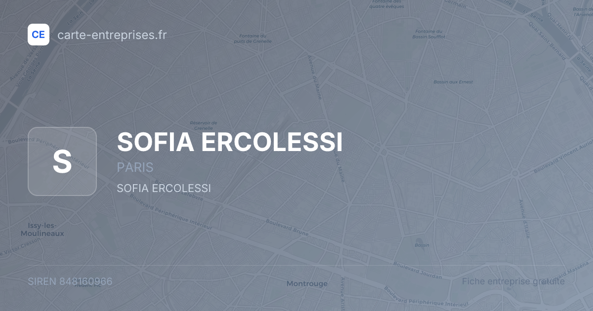 SOFIA ERCOLESSI — 848160966 — fiche entreprise