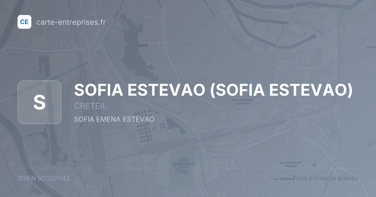 SOFIA ESTEVAO — 920201142 — fiche entreprise