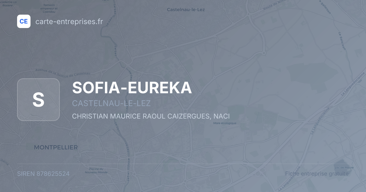 SOFIA-EUREKA — 878625524 — fiche entreprise
