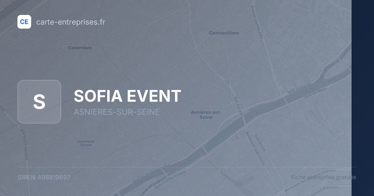 SOFIA EVENT — 498819697 — fiche entreprise