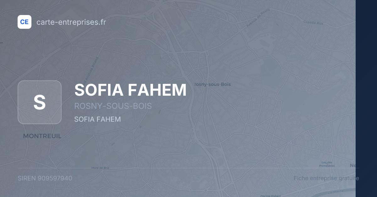 SOFIA FAHEM — 909597940 — fiche entreprise