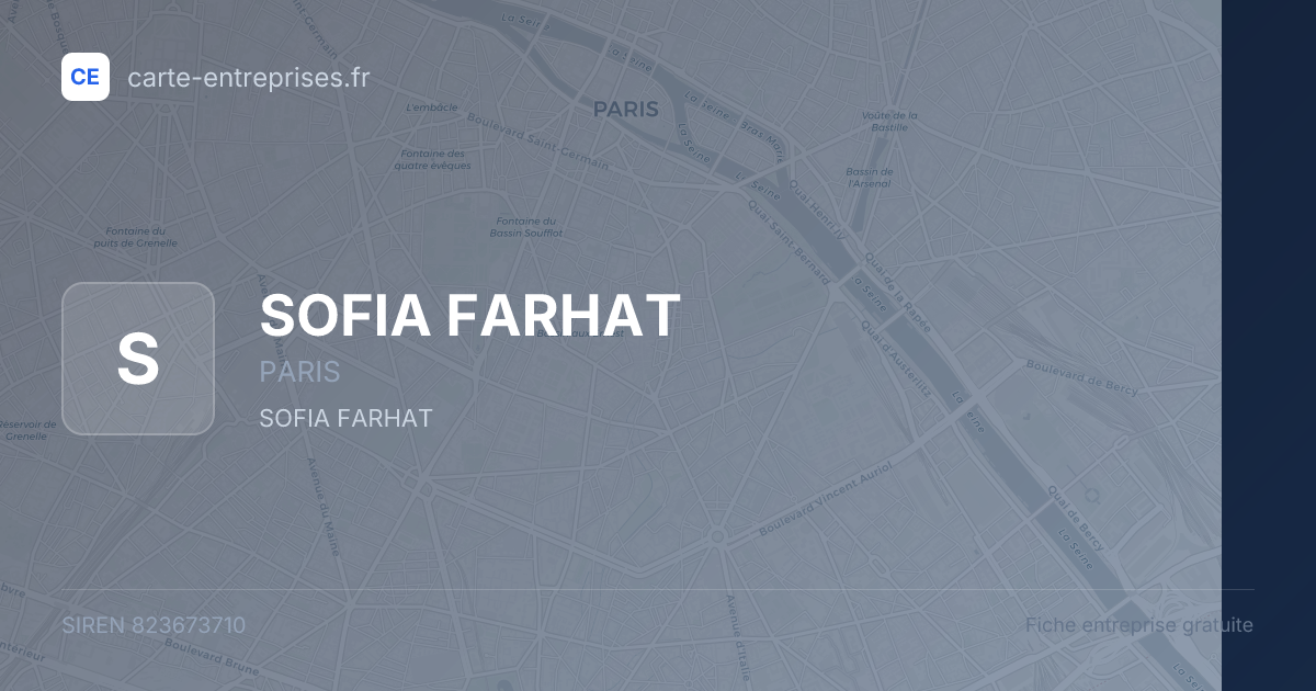 SOFIA FARHAT — 823673710 — fiche entreprise