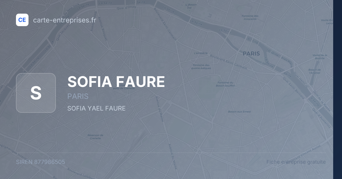 SOFIA FAURE — 877986505 — fiche entreprise