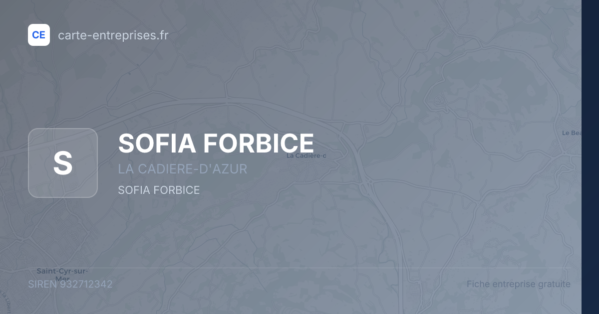 SOFIA FORBICE — 932712342 — fiche entreprise