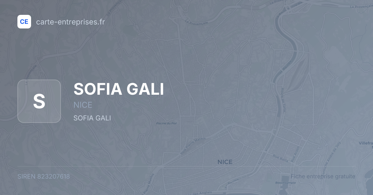 SOFIA GALI — 823207618 — fiche entreprise