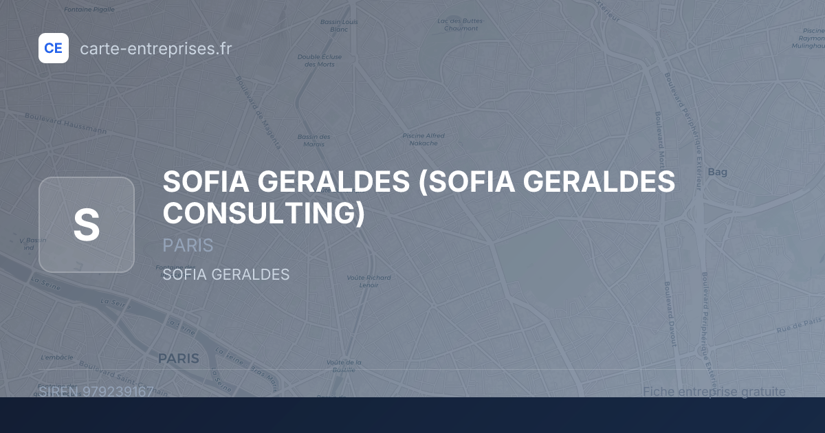 SOFIA GERALDES (SOFIA GERALDES CONSULTING) — 979239167 — fiche entreprise