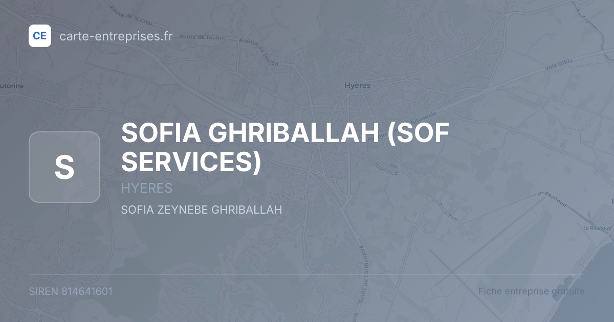 SOFIA GHRIBALLAH (SOF SERVICES) — 814641601 — fiche entreprise