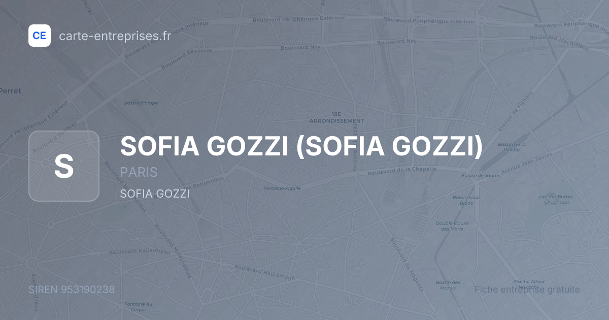 SOFIA GOZZI — 953190238 — fiche entreprise