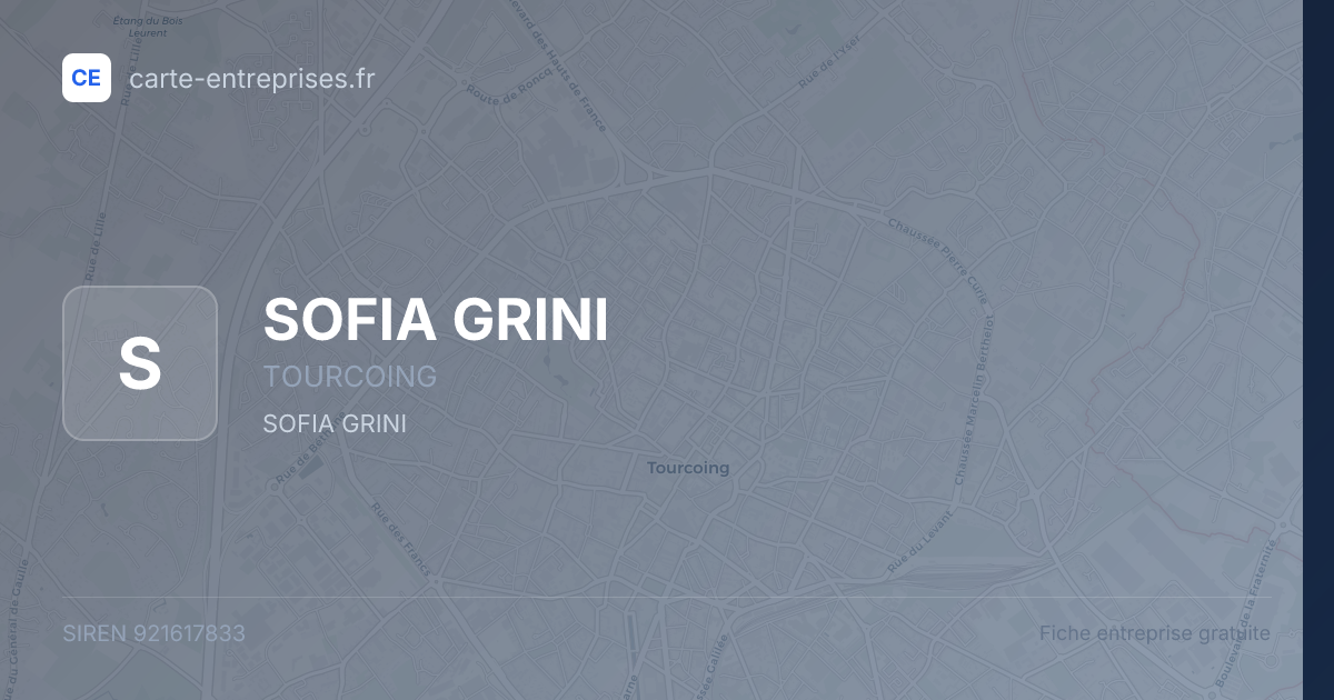 SOFIA GRINI — 921617833 — fiche entreprise