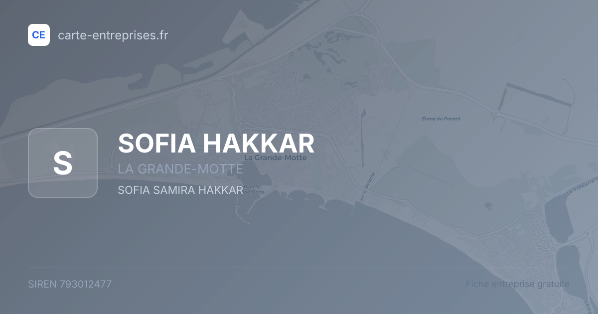 SOFIA HAKKAR — 793012477 — fiche entreprise