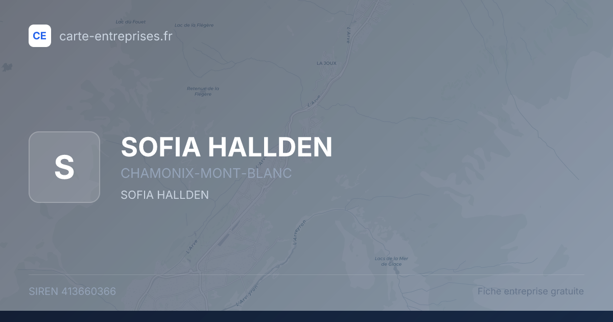 SOFIA HALLDEN — 413660366 — fiche entreprise