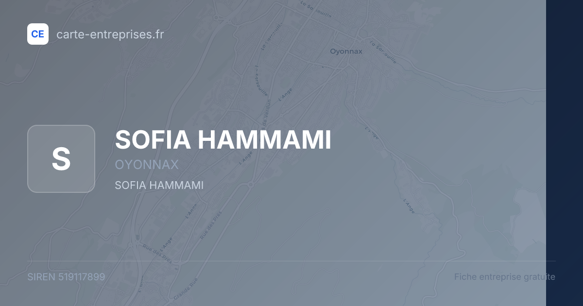 SOFIA HAMMAMI — 519117899 — fiche entreprise