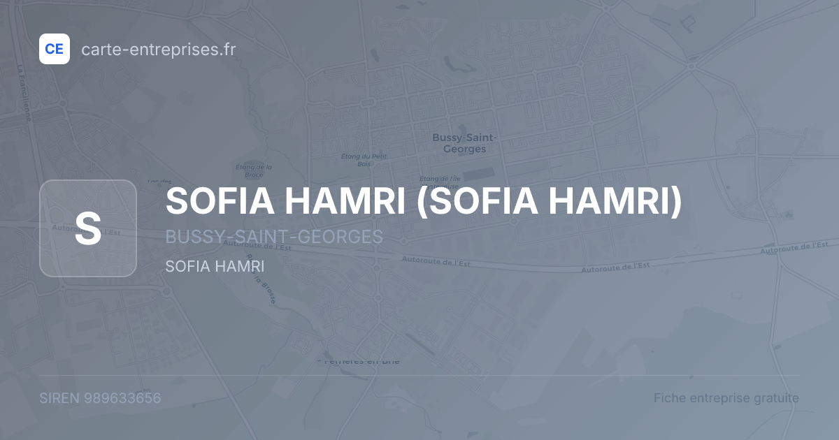 SOFIA HAMRI — 989633656 — fiche entreprise