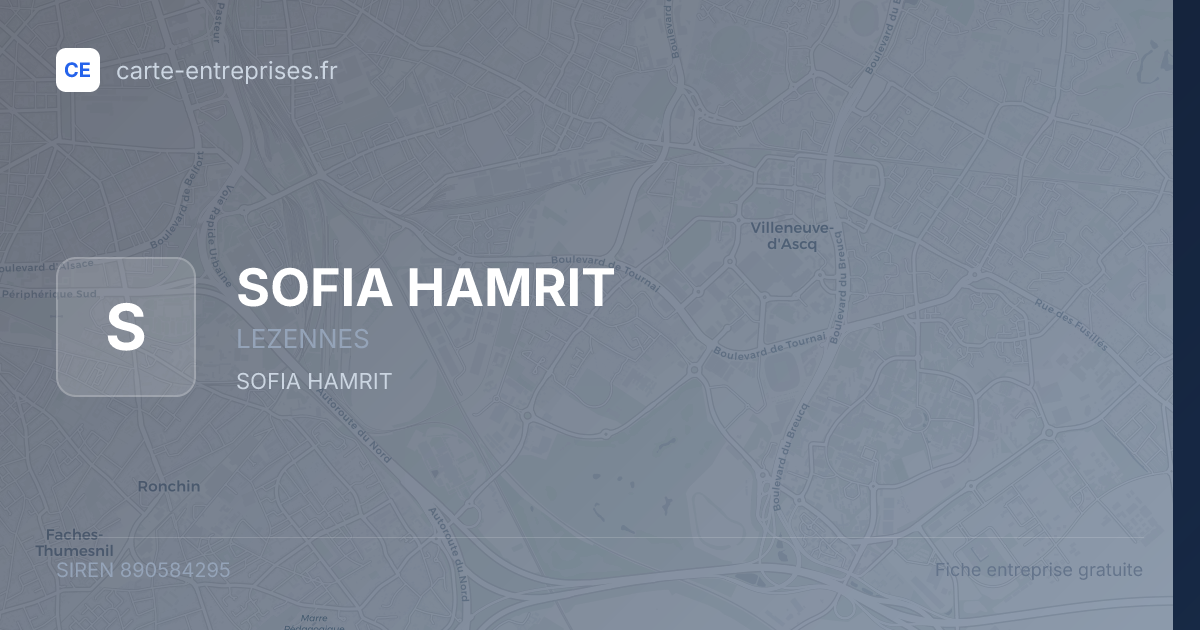 SOFIA HAMRIT — 890584295 — fiche entreprise