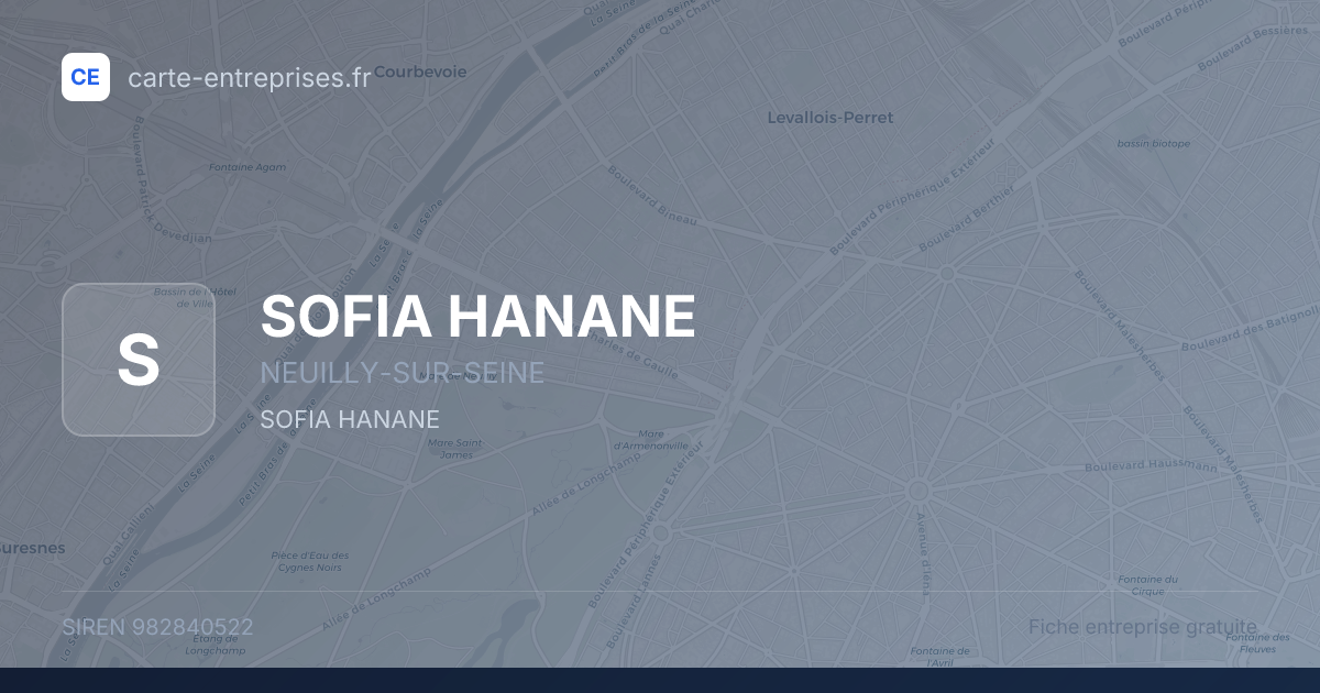 SOFIA HANANE — 982840522 — fiche entreprise
