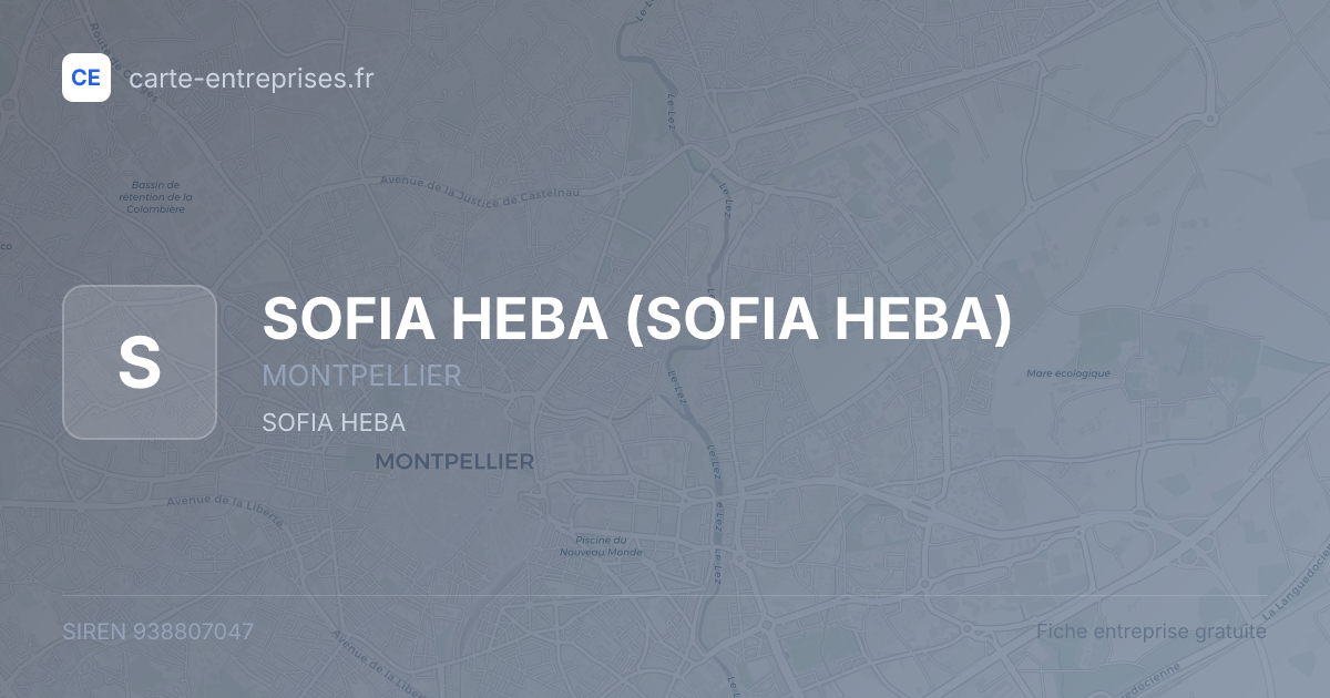 SOFIA HEBA — 938807047 — fiche entreprise