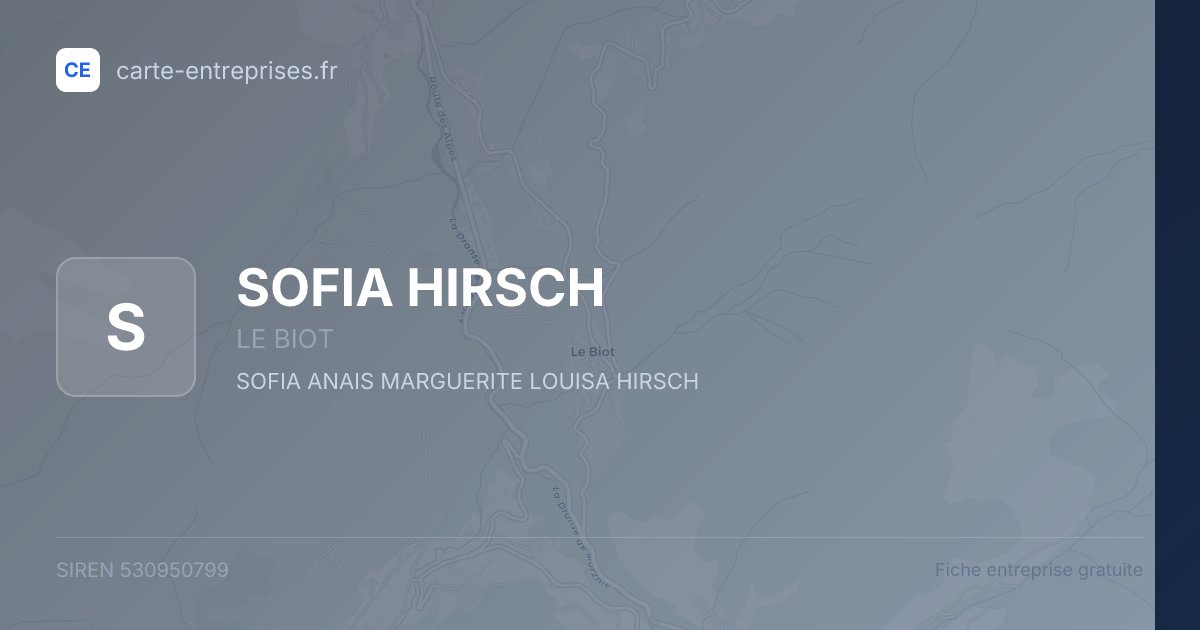 SOFIA HIRSCH — 530950799 — fiche entreprise