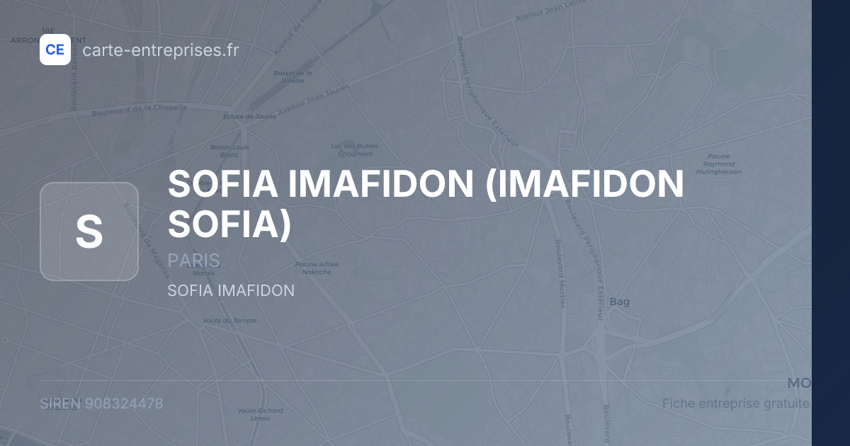 SOFIA IMAFIDON (IMAFIDON SOFIA) — 908324478 — fiche entreprise