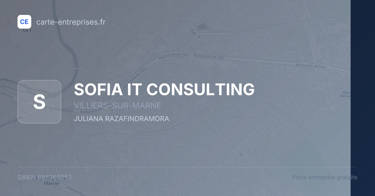 SOFIA IT CONSULTING — 895360253 — fiche entreprise