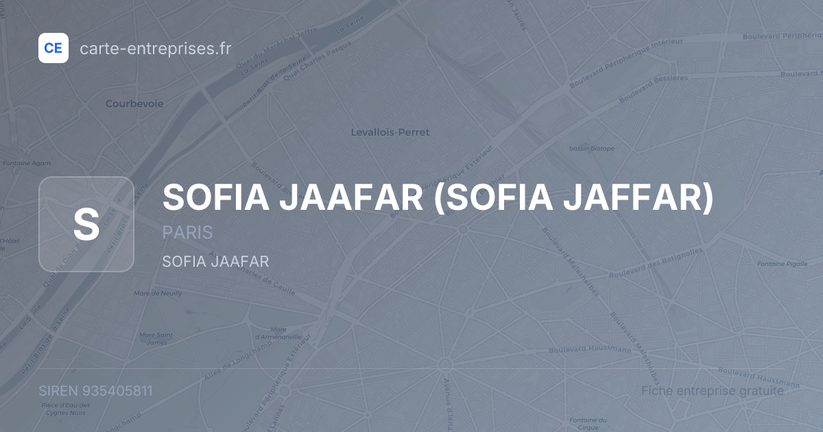 SOFIA JAAFAR (SOFIA JAFFAR) — 935405811 — fiche entreprise