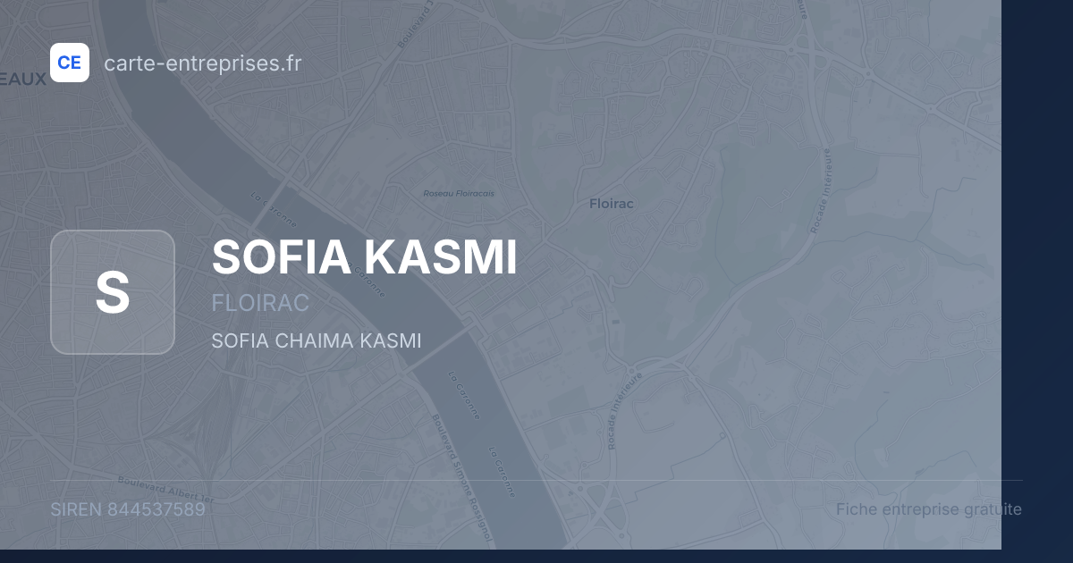SOFIA KASMI — 844537589 — fiche entreprise