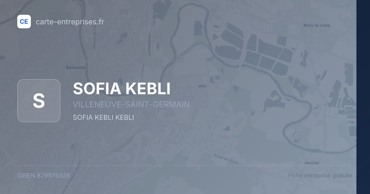 SOFIA KEBLI — 879975928 — fiche entreprise