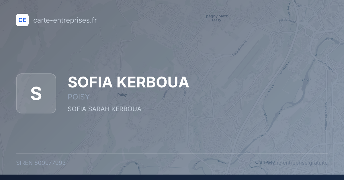 SOFIA KERBOUA — 800977993 — fiche entreprise