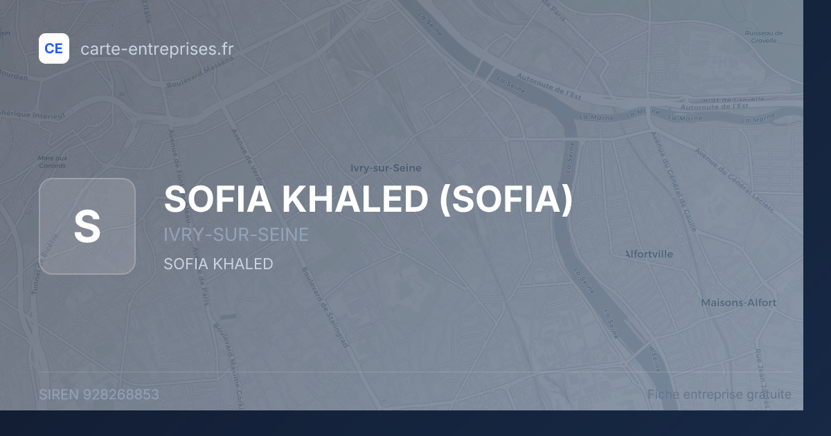 SOFIA KHALED (SOFIA) — 928268853 — fiche entreprise