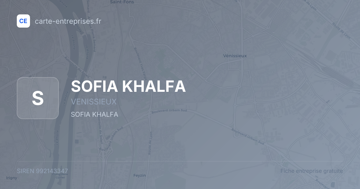 SOFIA KHALFA — 992143347 — fiche entreprise
