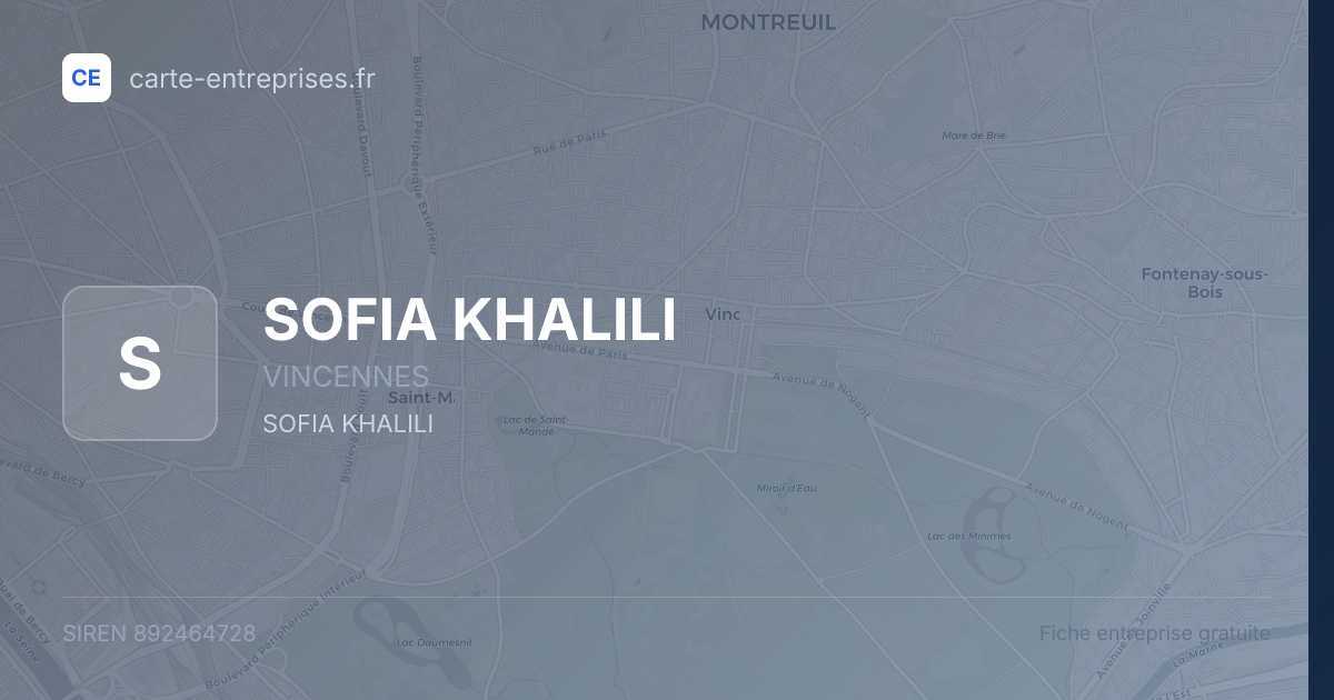 SOFIA KHALILI — 892464728 — fiche entreprise