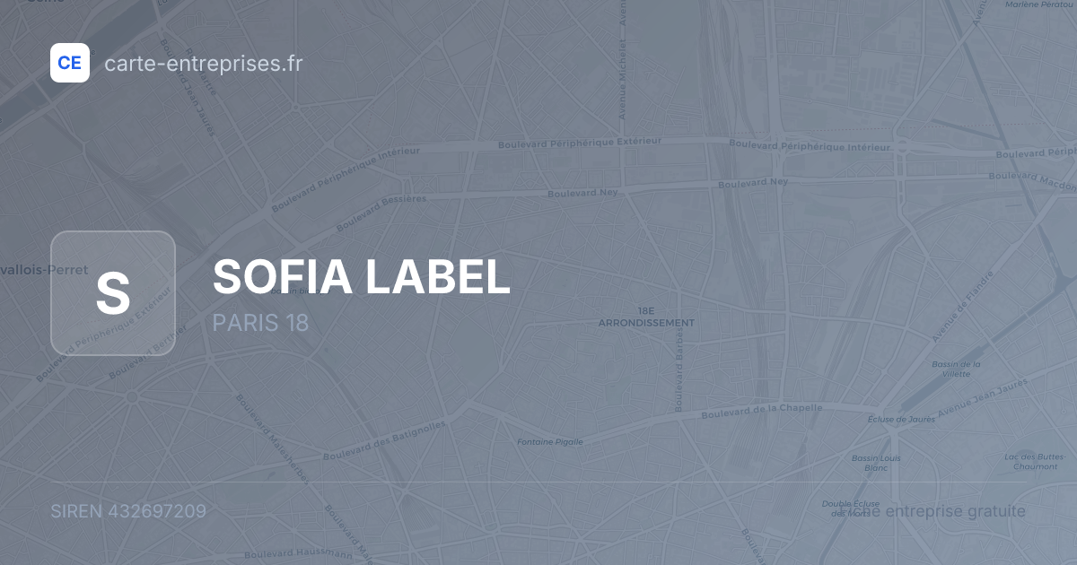 SOFIA LABEL — 432697209 — fiche entreprise