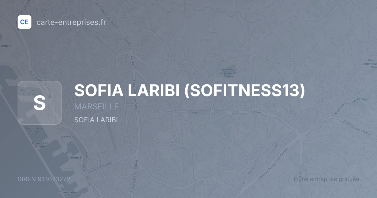 SOFIA LARIBI (SOFITNESS13) — 913070272 — fiche entreprise