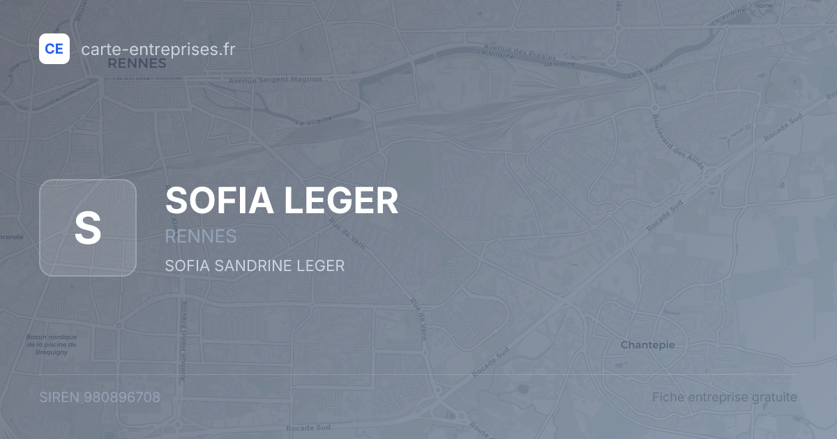 SOFIA LEGER — 980896708 — fiche entreprise