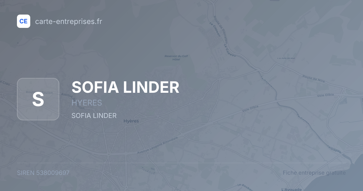 SOFIA LINDER — 538009697 — fiche entreprise