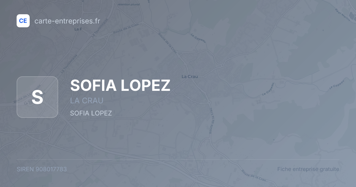 SOFIA LOPEZ — 908017783 — fiche entreprise