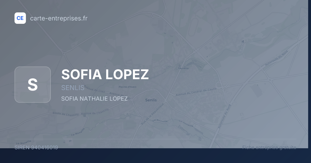 SOFIA LOPEZ — 940416019 — fiche entreprise