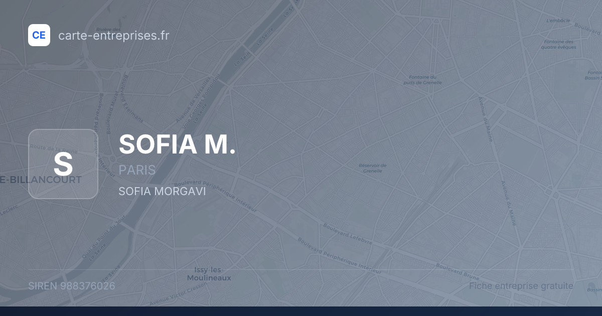 SOFIA M. — 988376026 — fiche entreprise