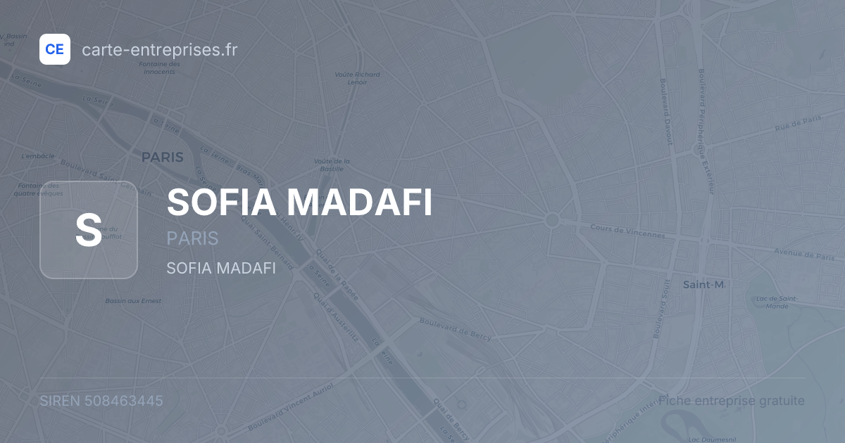 SOFIA MADAFI — 508463445 — fiche entreprise