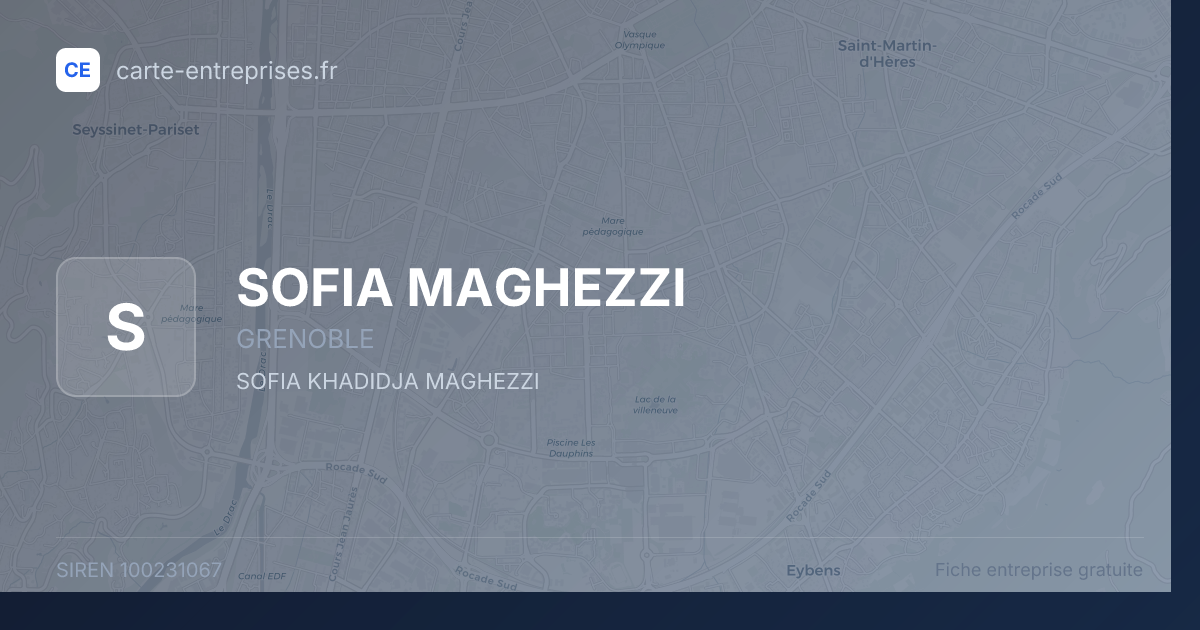 SOFIA MAGHEZZI — 100231067 — fiche entreprise